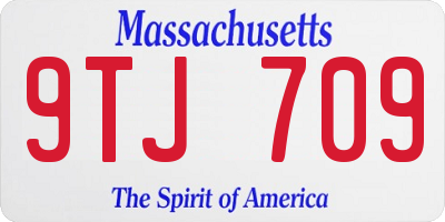 MA license plate 9TJ709