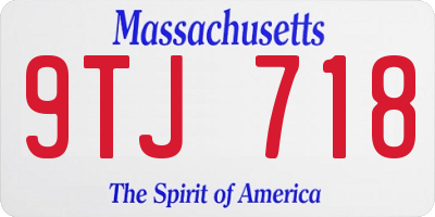 MA license plate 9TJ718