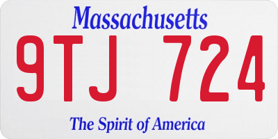 MA license plate 9TJ724