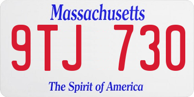 MA license plate 9TJ730