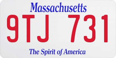 MA license plate 9TJ731