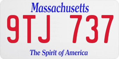 MA license plate 9TJ737