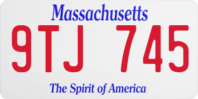 MA license plate 9TJ745