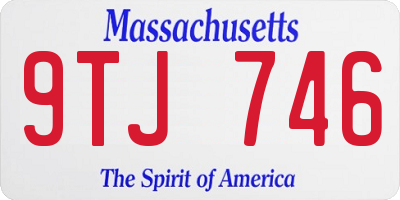 MA license plate 9TJ746