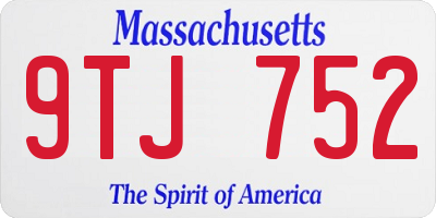 MA license plate 9TJ752