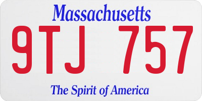 MA license plate 9TJ757