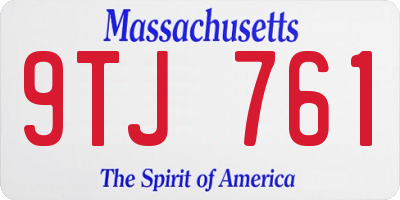 MA license plate 9TJ761