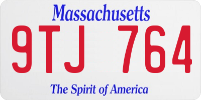 MA license plate 9TJ764