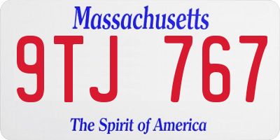 MA license plate 9TJ767