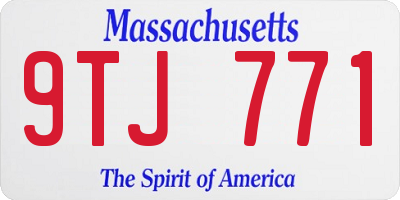MA license plate 9TJ771