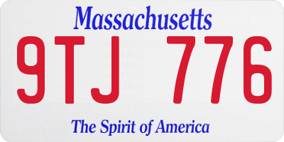 MA license plate 9TJ776