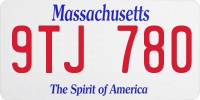 MA license plate 9TJ780