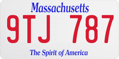 MA license plate 9TJ787