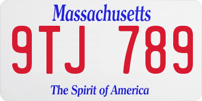 MA license plate 9TJ789