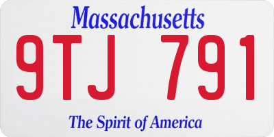 MA license plate 9TJ791
