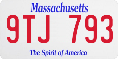 MA license plate 9TJ793