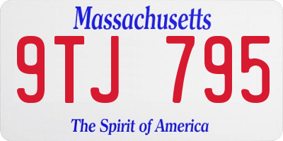 MA license plate 9TJ795