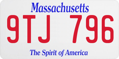 MA license plate 9TJ796
