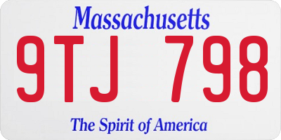 MA license plate 9TJ798