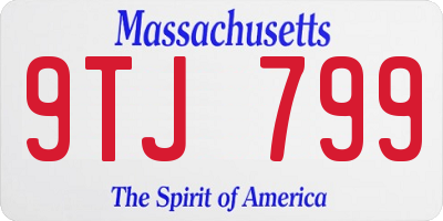 MA license plate 9TJ799