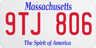MA license plate 9TJ806