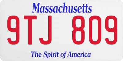 MA license plate 9TJ809