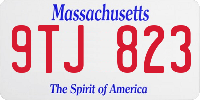 MA license plate 9TJ823