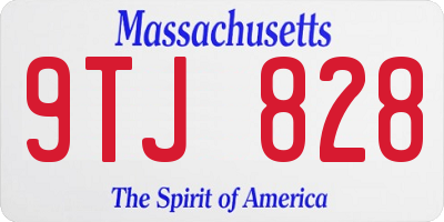 MA license plate 9TJ828