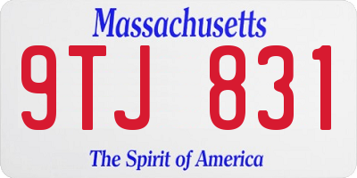 MA license plate 9TJ831