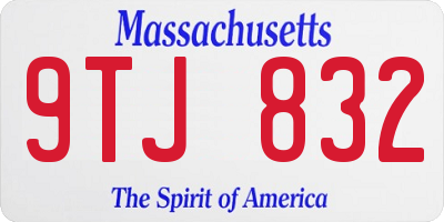 MA license plate 9TJ832