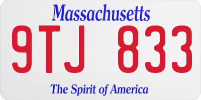 MA license plate 9TJ833