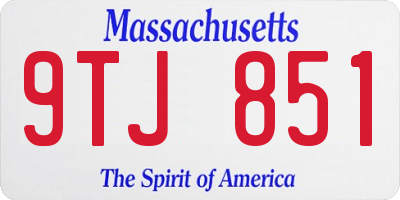 MA license plate 9TJ851