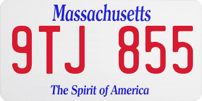 MA license plate 9TJ855
