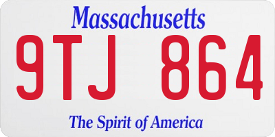 MA license plate 9TJ864