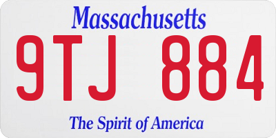MA license plate 9TJ884