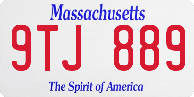 MA license plate 9TJ889