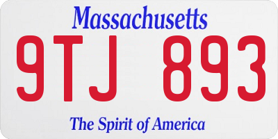 MA license plate 9TJ893