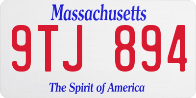 MA license plate 9TJ894