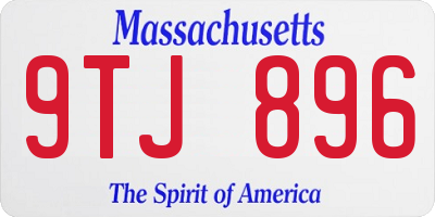 MA license plate 9TJ896