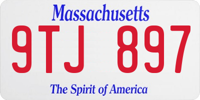 MA license plate 9TJ897