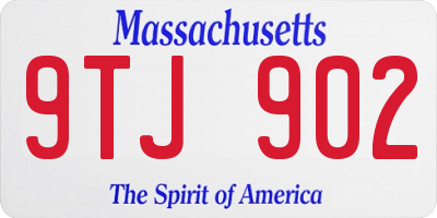MA license plate 9TJ902