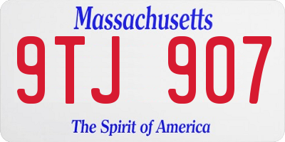 MA license plate 9TJ907