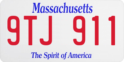 MA license plate 9TJ911
