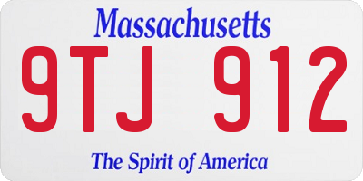 MA license plate 9TJ912