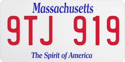 MA license plate 9TJ919