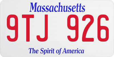 MA license plate 9TJ926