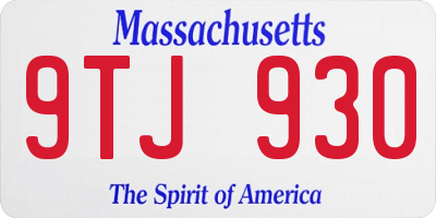 MA license plate 9TJ930