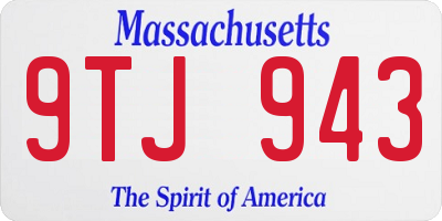 MA license plate 9TJ943