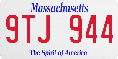 MA license plate 9TJ944