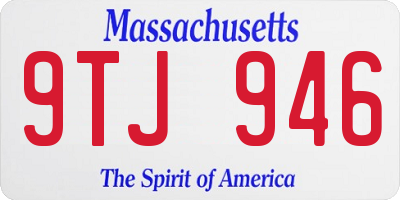 MA license plate 9TJ946